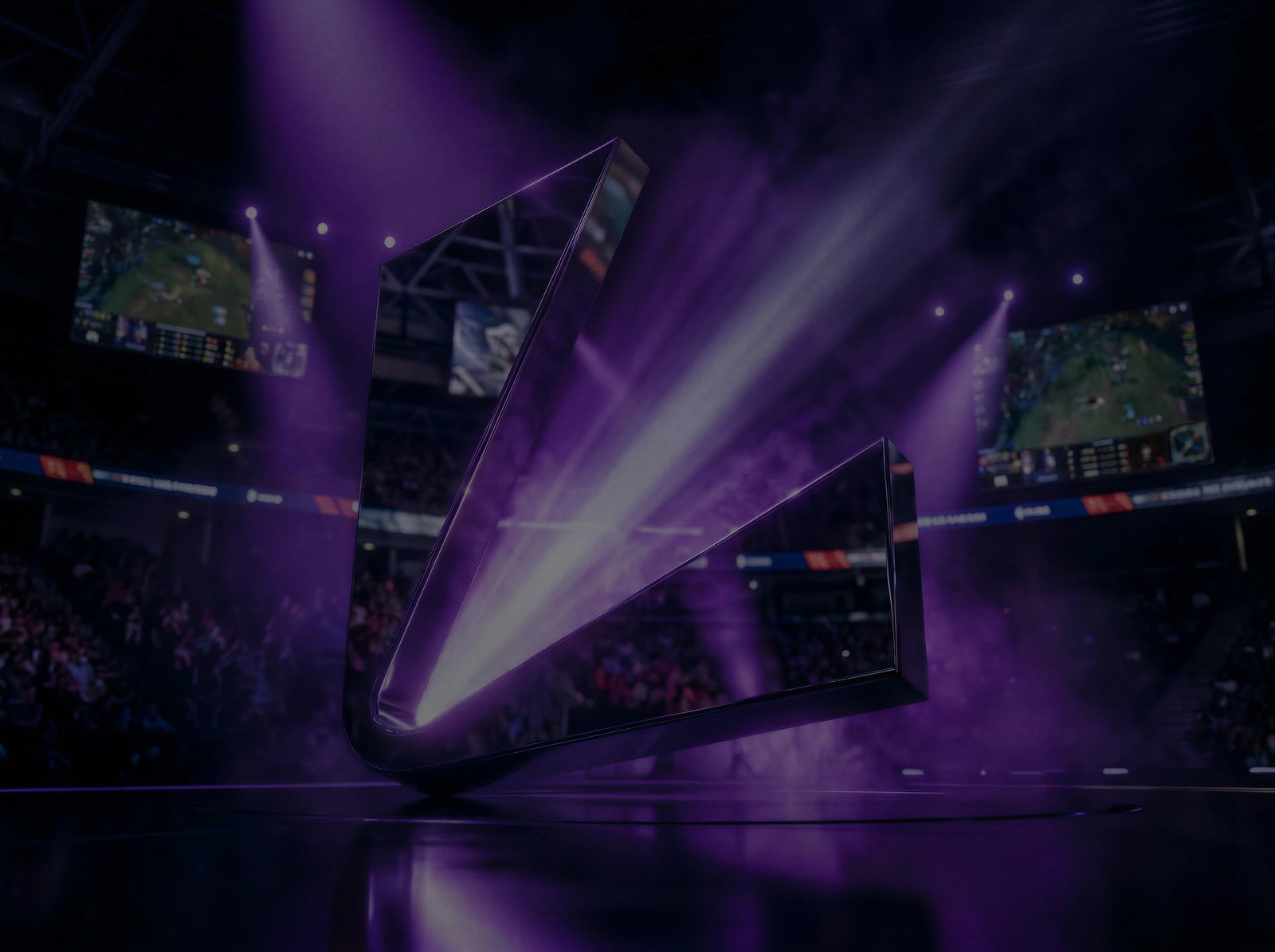 Arena eSports illuminata nei colori viola LUMH